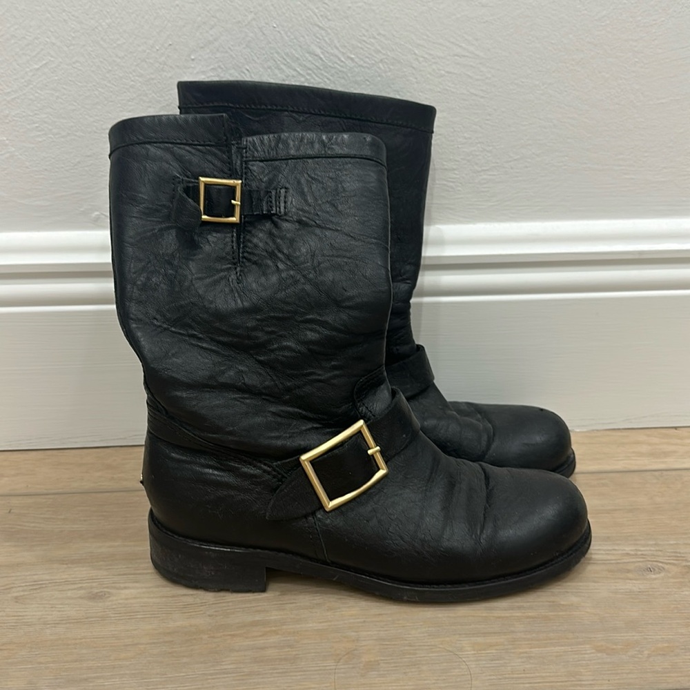 Jimmy Choo Biker Moto Combat Boots
